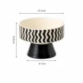 Keramik hoher Stand Obstschale modern minimalistisch schwarz weiss Welle Design Snack Schale - Snack-Schale - Welle