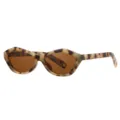 New fashion casual geometric small frame sunglasses, retro style outdoor street shot sun-proof shades. - Tortoise Frame Dark Tea Lens