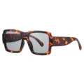 Lunettes de soleil rétro écaille de tortue carrées double pont avec verres gris tendance mode. - Monture Léopard Verres Gris