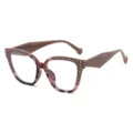 Gafas de carey ojo de gato con tachuelas estilo retro elegantes para mujer moda - Marco de Carey Té