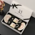 Keramische koffiekop en schotel cadeau set luxe koppel mokken middagthee elegante cadeauverpakking - 260ml / Melkwitte Dubbele Kop Schotel En Lepel Geschenkdoos