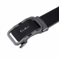 Herren Automatikschnalle Ledergürtel Business Freizeit hochwertige Legierung Schnalle Gurt - 115cm / Silberne Schnalle