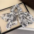 Retro blanco y negro paisley coletero para cabello con lazo elegante para mujeres - Paisley blanco