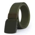 Durable military canvas tactical belt with plastic buckle for outdoor sports and daily wear. - 120cm / Army Green