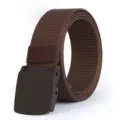 Brauner Herren Nylon Taktischer Gürtel mit langlebiger Plastikschnalle für Outdoor Freizeit. - 120cm / Kaffeebraun