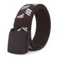 Herren Taktischer Nylon Gürtel mit geometrischem Muster und robuster Kunststoffschnalle Outdoor. - Kaffeebraun