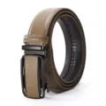 Herren Automatik Gürtel Leder Geschäft Freizeit Premium Textur Ratschen Anzuggürtel. - 125cm / Camel