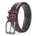Herren dunkelbraunes Ledergürtel Legierung Dornschließe Freizeit Business Accessoire - Kaffeebraun