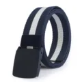 Casual nylon web belt with plastic buckle for outdoor sports and daily wear. Durable. - Sapphire Blue / 120cm