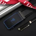 Herren Automatik-Gürtel Ledergürtel Business Freizeit Rindsleder Gürtel schwarz neu - Blau