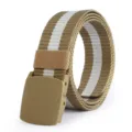 Nylon Gürtel mit Kunststoff Schnalle Freizeit Outdoor schnelltrocknend metallfrei - Khaki / 120cm