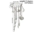 Men's fashion silver safety pin brooch with tassels, pearls, and punk cone pendants for suits. - Silver