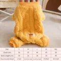 Thickened cable-knit four-leg dog clothes in vibrant yellow, warm pet apparel for small dogs. - S / Yellow