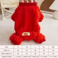 Thickened four-leg pet dog clothes autumn and winter warm puppy apparel for small dogs - S / Red