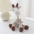 Cute giraffe plush dog chew toy with squeaker and sturdy rope for small puppies interactive play. - White Cute Sheep