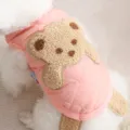 Mignon gilet d'hiver pour chien manteau chaud en peluche ours en peluche pour petits chiots - XS / Rose