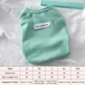 Mint green pet dog vest summer thin puppy clothes cute two-leg apparel size S to XXL - S / Green