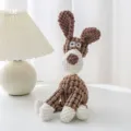 Plush dog toy for small dogs, cute brown and white interactive pet chew toy and puppy molar. - Brown Naughty Dog