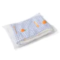 Blue and white checkered pet sleeping mat with cute orange patterns, warm cozy winter cat bed. - S / Blue Plaid on White Background