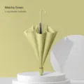 Ombrello lungo verde matcha a 8 stecche, impermeabile per pioggia e sole, design elegante. - 8 Stecche con Custodia Impermeabile / Verde matcha