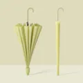 Parapluie long de couleur unie style japonais minimaliste jaune clair imperméable neuf - 16 Baleines avec Housse Imperméable / Vert matcha