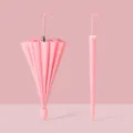 Parapluie long rose couleur unie style japonais housse imperméable élégant utilisation - 16 Baleines avec Housse Imperméable / Rose Bébé