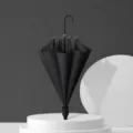Ombrello lungo nero classico bastone dritto ombrello da sole per uso quotidiano elegante 8 stecche - 8 Stecche con Custodia Impermeabile / nero classico