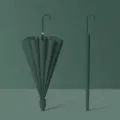 Ombrello lungo verde scuro con custodia impermeabile design con asta diritta minimal variante - 16 Stecche con Custodia Impermeabile / Verde Scuro