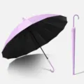 Ombrello a manico lungo 16 stecche, colore taro viola, protezione solare colla nera - 16 Stecche Colla Nera Custodia Impermeabile / viola taro