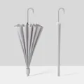Ombrello lungo minimalista unito stile giapponese grigio per la pioggia moderno chic. - 16 Stecche con Custodia Impermeabile / Grigio Gentiluomo