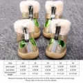 Winter warm pet dog shoes anti-slip fleece booties for teddy small dogs 5 sizes available - 2 / Green