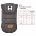 Thickened warm puppy vest with hood, fleece-lined winter pet dog clothes for small dogs. - S / Gray