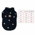 Dog winter fleece clothes cute star pattern warm four-leg pet apparel size chart variant. - S / Blue
