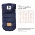 Pet dog winter warm fleece vest thick cotton clothes size chart for small dogs puppy apparel. - S / Navy Blue