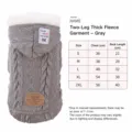 Grey thick pet sweater for small dogs, warm winter knitted hooded puppy clothes with size chart. - S / Gray