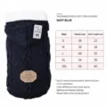 Pet thick knitted sweater in dark blue with hood, warm winter fleece lining for small dogs. - S / Blue