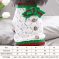 Knitted bow pet clothes dog sweater winter warm small dog apparel red green striped size - XS / Red and Green
