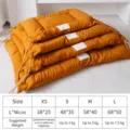 Thickened plush pet mat in warm yellow, comfortable fleece dog and cat bed cushion, size XS to L. - XS / Orange