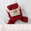 Dog winter warm four-leg corduroy cotton coat with cute small backpack, size XS to XL. - XS / Burgundy