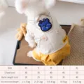 Cute winter dog clothes grid four-leg fake two-piece pet warm outfit with bear embroidery. - XS / Yellow Pants