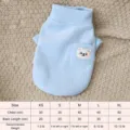 Winter warm puppy fleece sweater with pocket, blue striped pet vest size chart and details. - XS / Blue