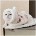 Cute cat cloak blanket winter warm pet cape cute strawberry pattern cat bathrobe pajamas. - Pink Strawberry Bear