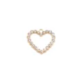 Gold tone rhinestone heart shoe buckle DIY charm metal base crystal accessory component - Black