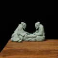 Chinese style ancient scholars playing chess figurine tea pet resin craft desktop decor - Chess Player Small