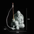 Chinese style old man fishing figurine resin tea pet aquarium landscape decoration ornament 7cm - Fishing Sage