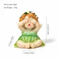 Cute resin angel figurine sitting ornament for home desktop decor flower fairy sculpture - See No Evil Little Flower Fairy