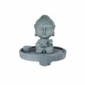 Zen Buddha incense burner holder, sandstone monk figurine statue for home decor. - Blessing Big Head Buddha (Blessing)