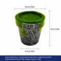 Vaso di fiori in polpa floccata grigia diametro 9cm per piante e succulente finte. - Modello in Polpa A-Floccato Grigio