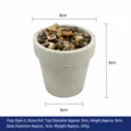 Vaso per fiori in polpa con pietre, diametro 9 cm altezza 9 cm fondo 6 cm piccolo vaso per piante - Modello in Polpa A-Pietra