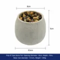Gray pulp flower pot with decorative stones, small succulent planter container for artificial plants. - Pulp Model B-Stone